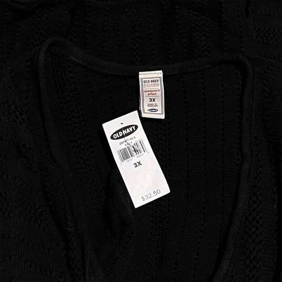 Old Navy Open Knit Cardigan Women's Plus 3X Black Sweater Casual Beach - Picture 3 of 3